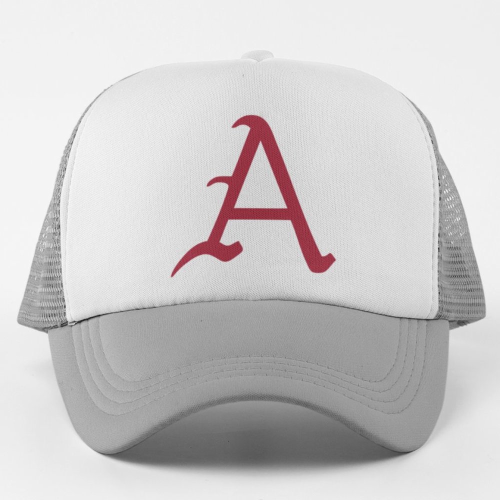 NEW Arkansas Razorbacks A Logo Foam Trucker Mesh Snapback Hat WHITE GREY